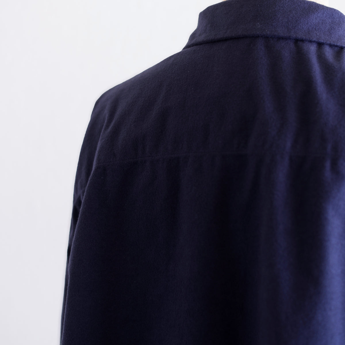 コットンフランネルラウンドカラーシャツ Black Navy