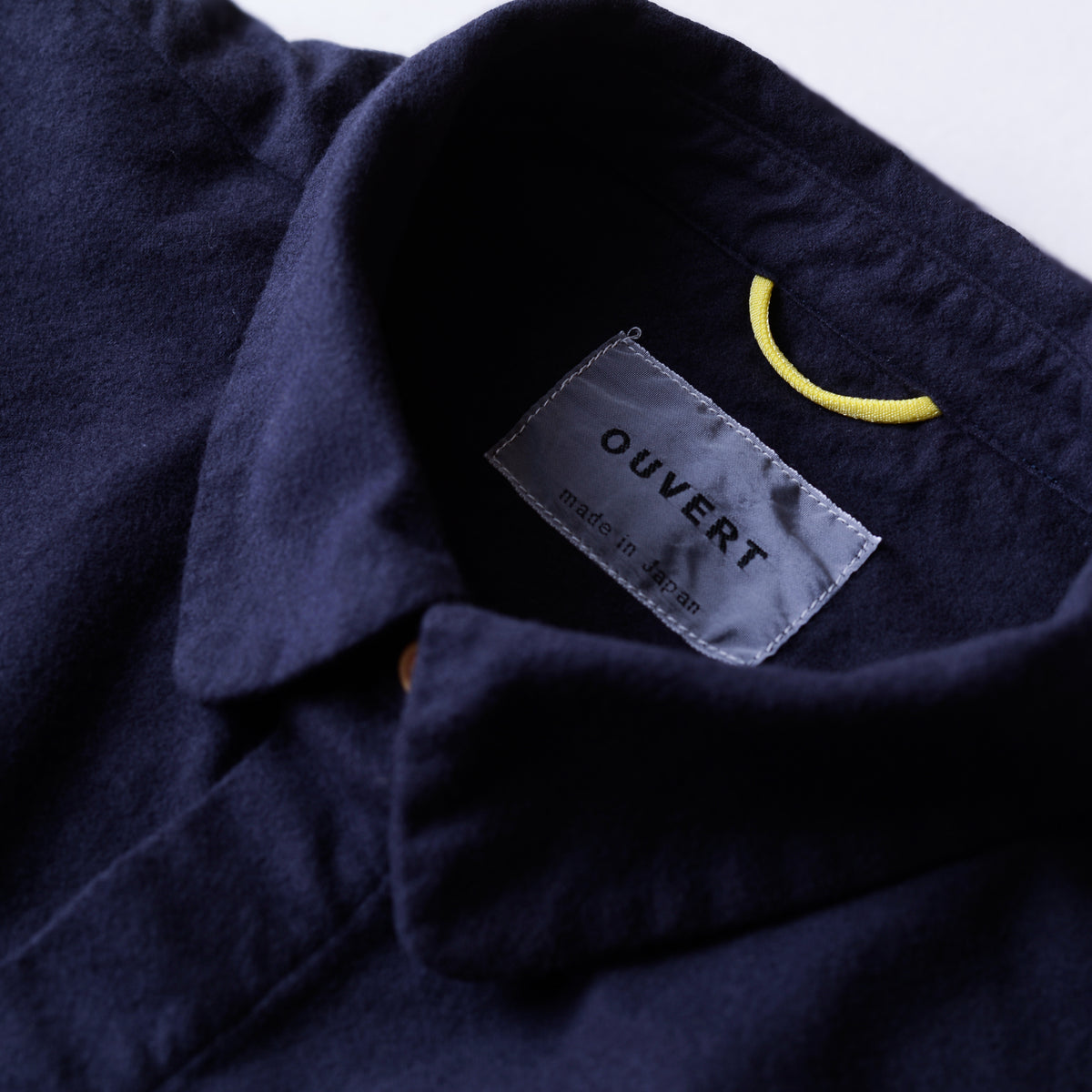 コットンフランネルラウンドカラーシャツ Black Navy