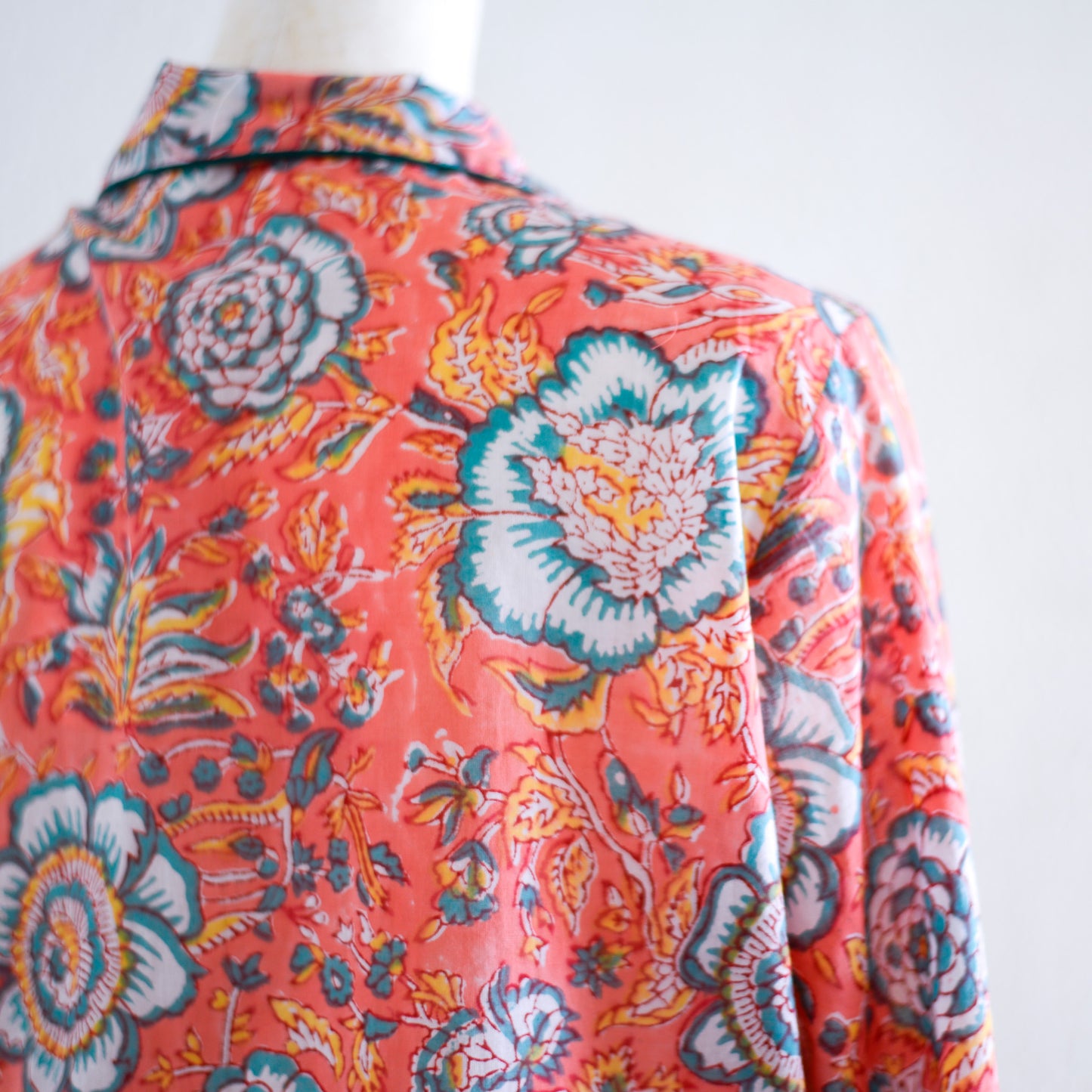 コットンハンドプリンティッドパジャマ Coral Green