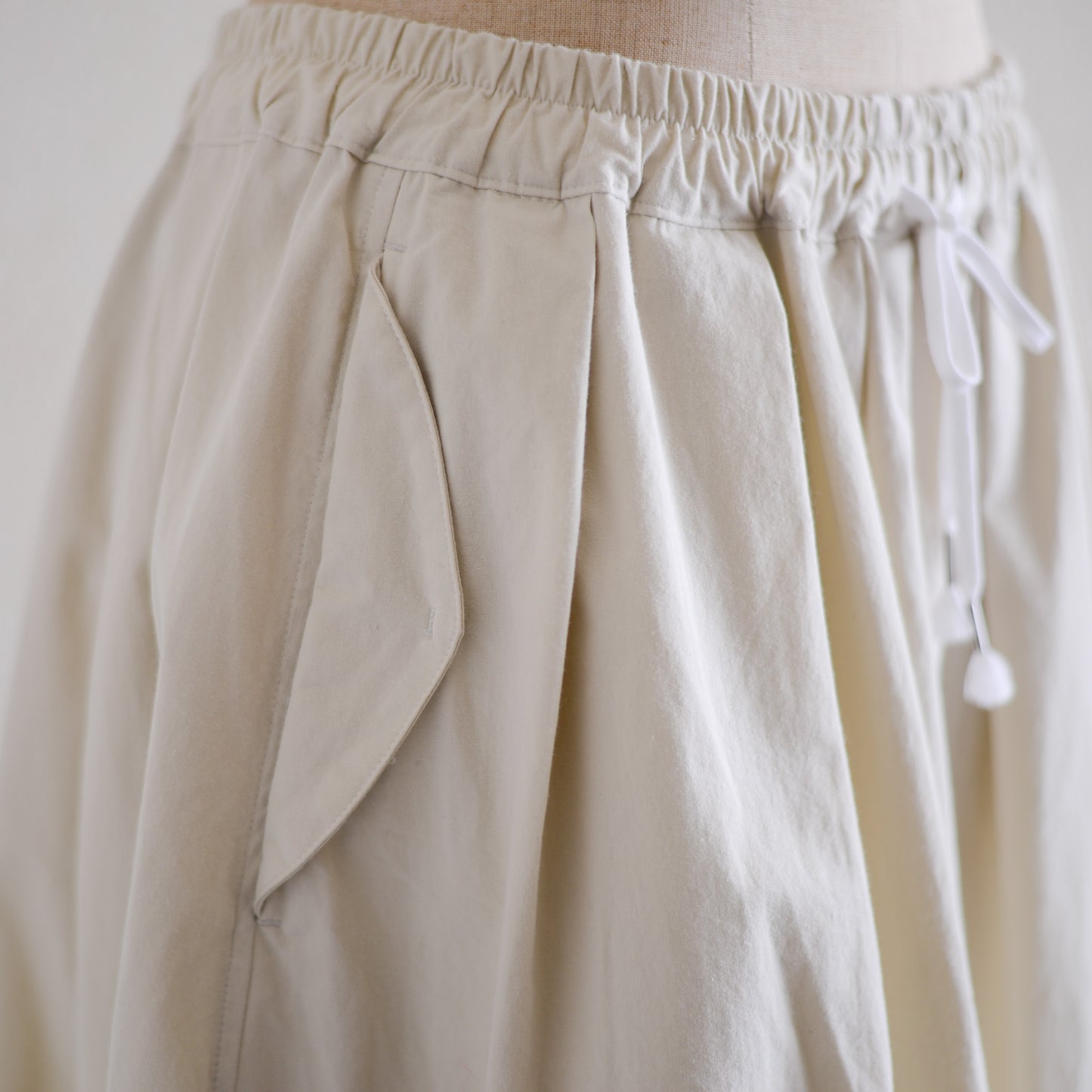 Cotton Parachute Skirt in Ivory