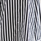 コットンバンドカラーストライプシャツ Off White ×Black