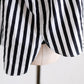 コットンバンドカラーストライプシャツ Off White ×Black