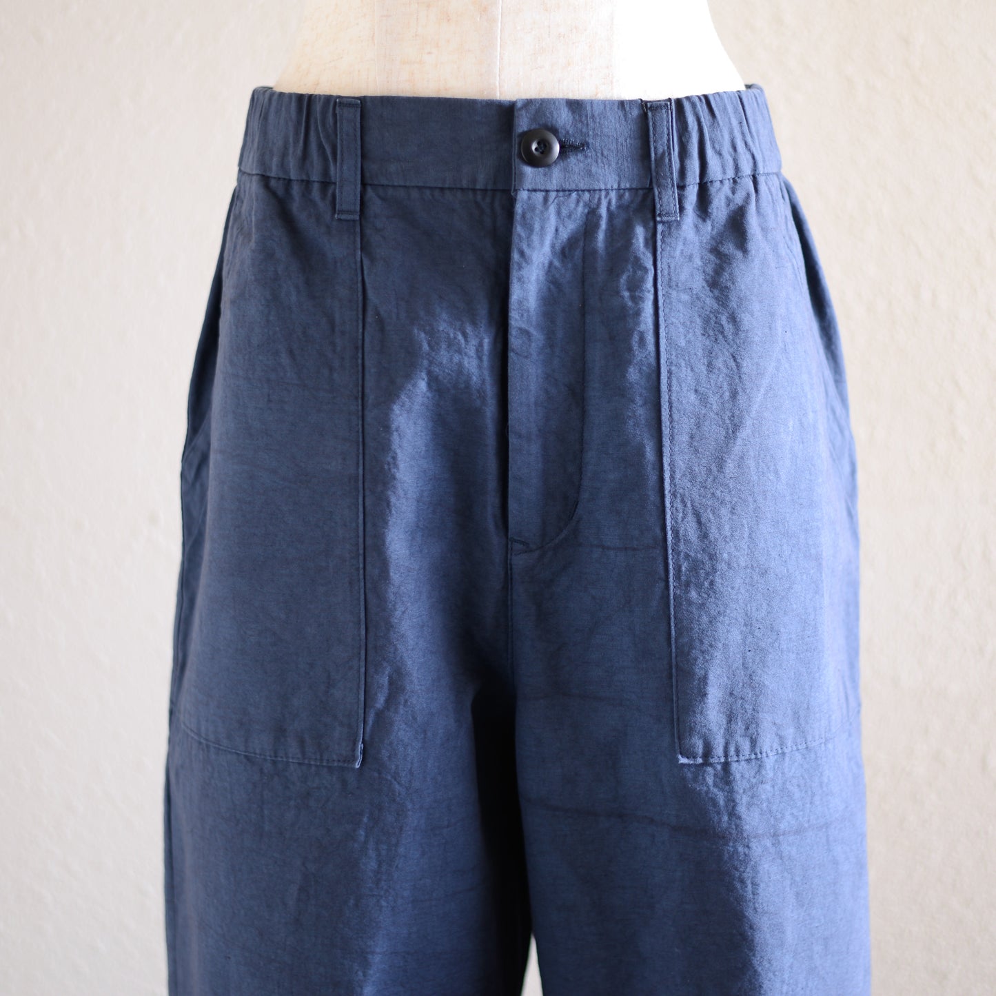 コットンリネンワークパンツ Navy