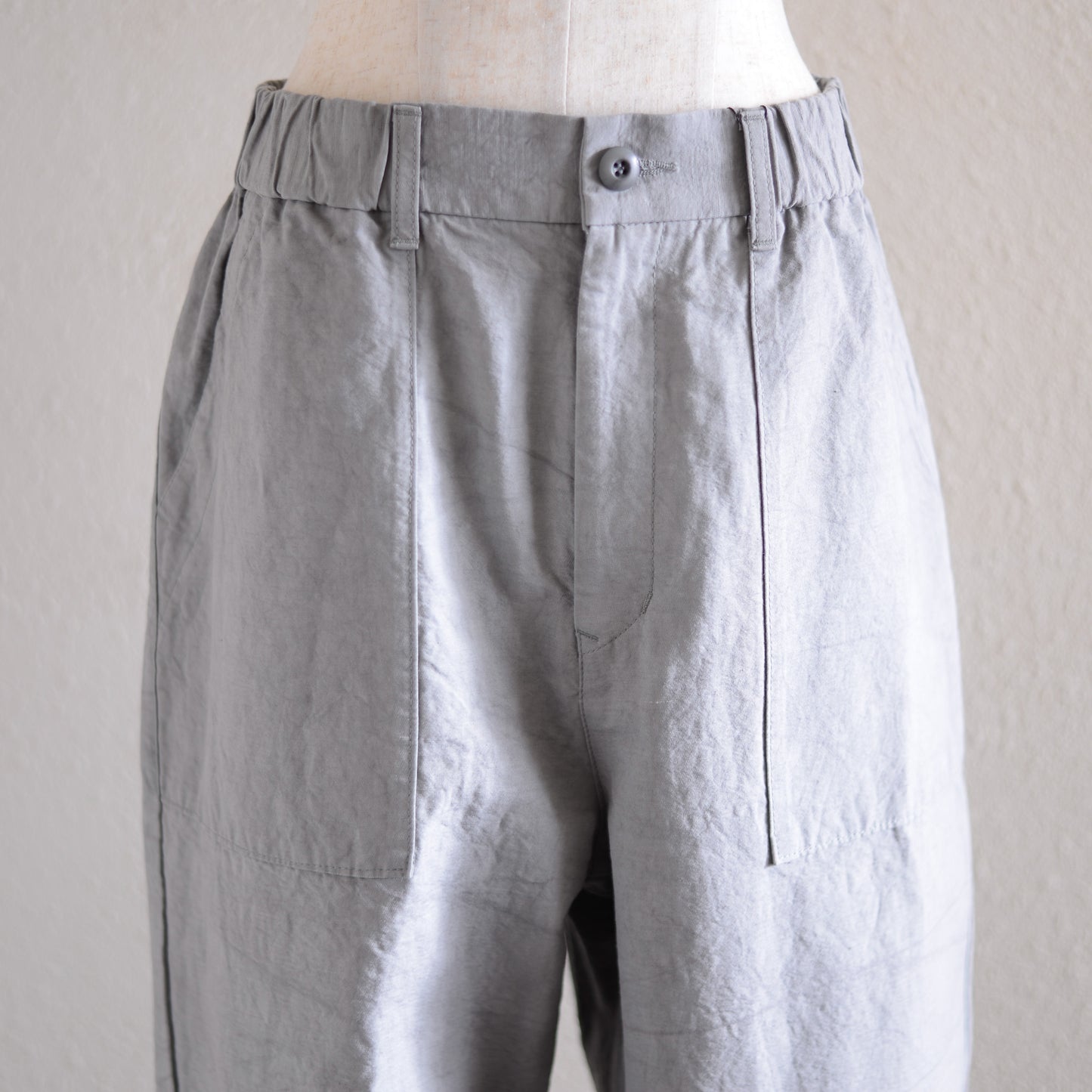 コットンリネンワークパンツ Gray
