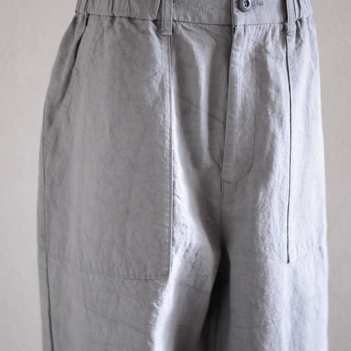 コットンリネンワークパンツ Gray
