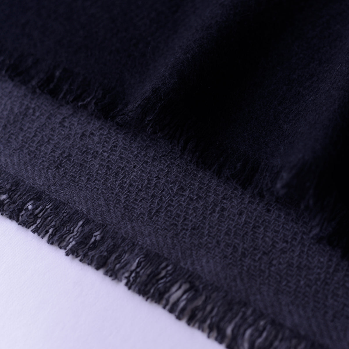 ダブルフェイスウールストール Black ×Gray