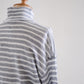 リネンボーダーハイネックプルオーバー Off White × Gray