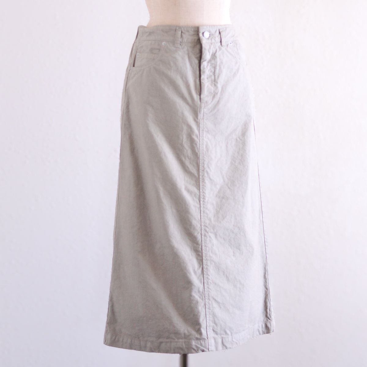 コットンタイトロングスカート Gray
