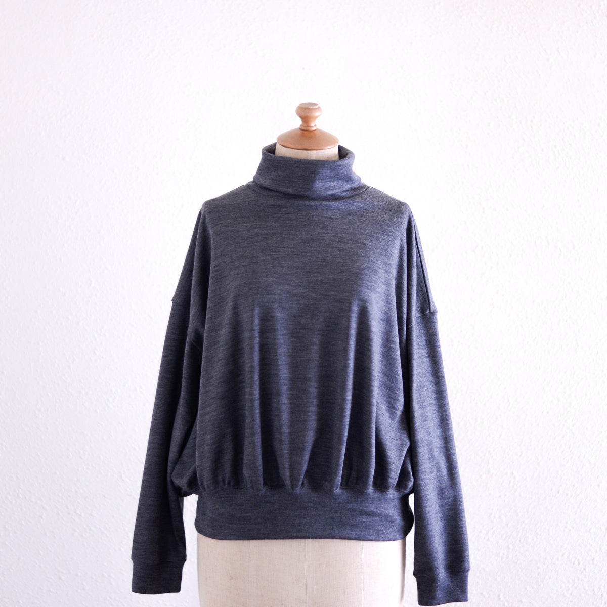 ウールタートルネックプルオーバー Gray Melange