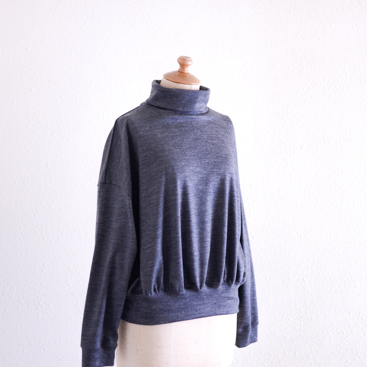 ウールタートルネックプルオーバー Gray Melange