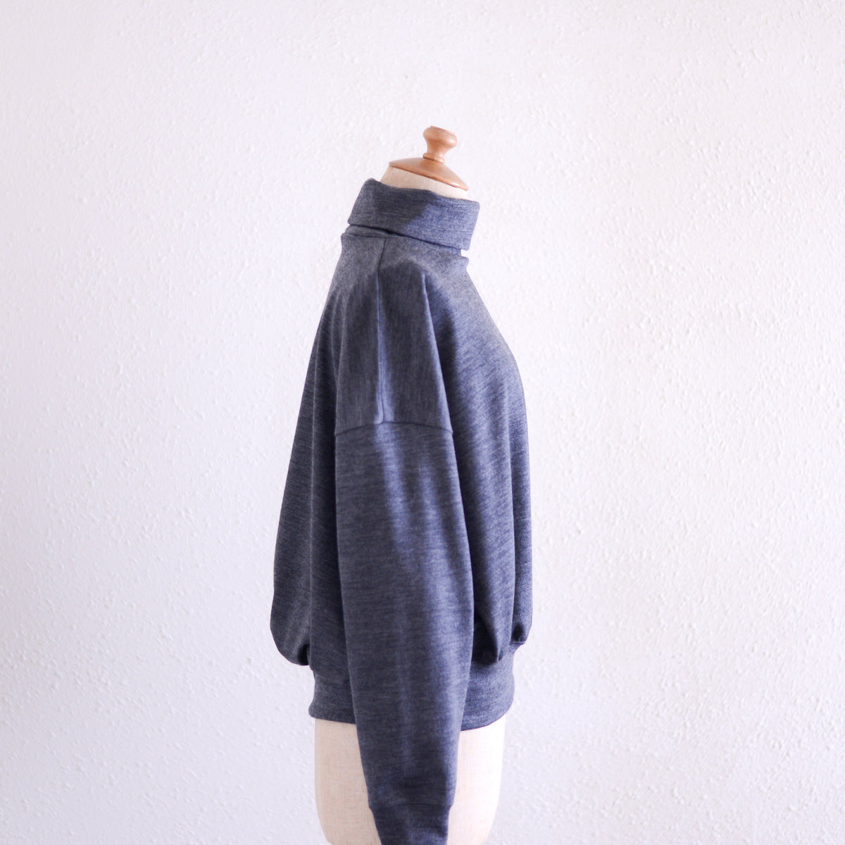 ウールタートルネックプルオーバー Gray Melange