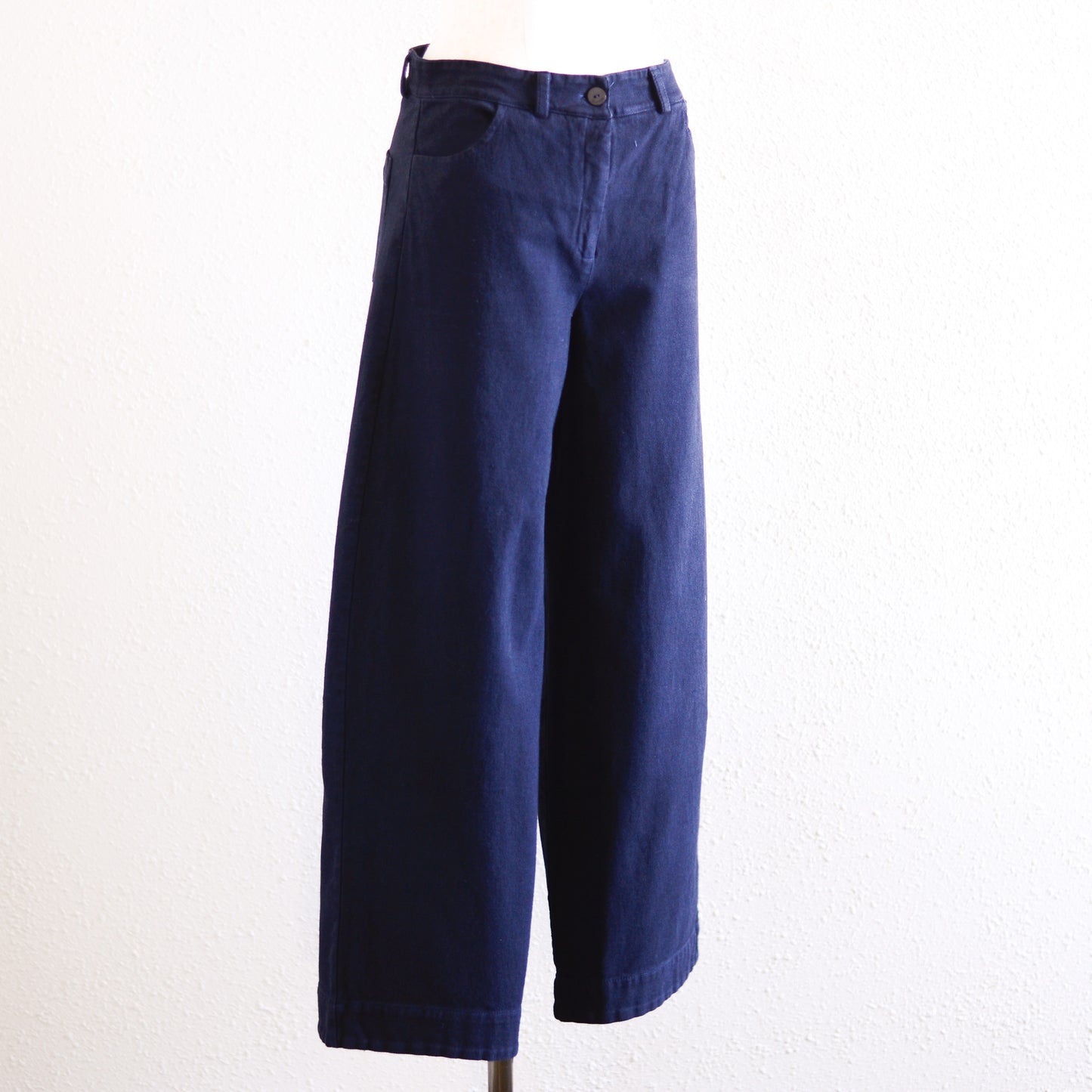 コットンワイドテーパードパンツ Black