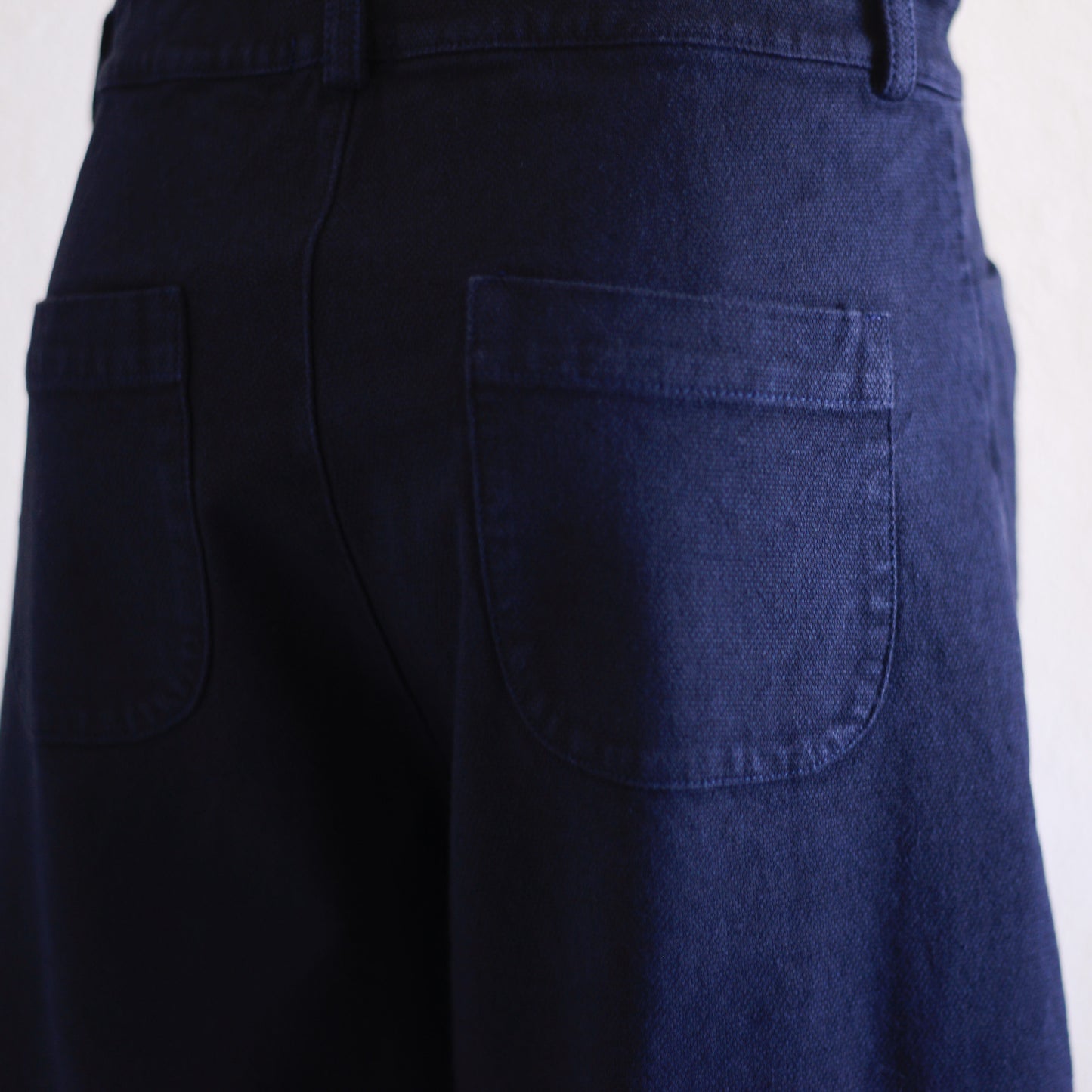 コットンワイドテーパードパンツ Black