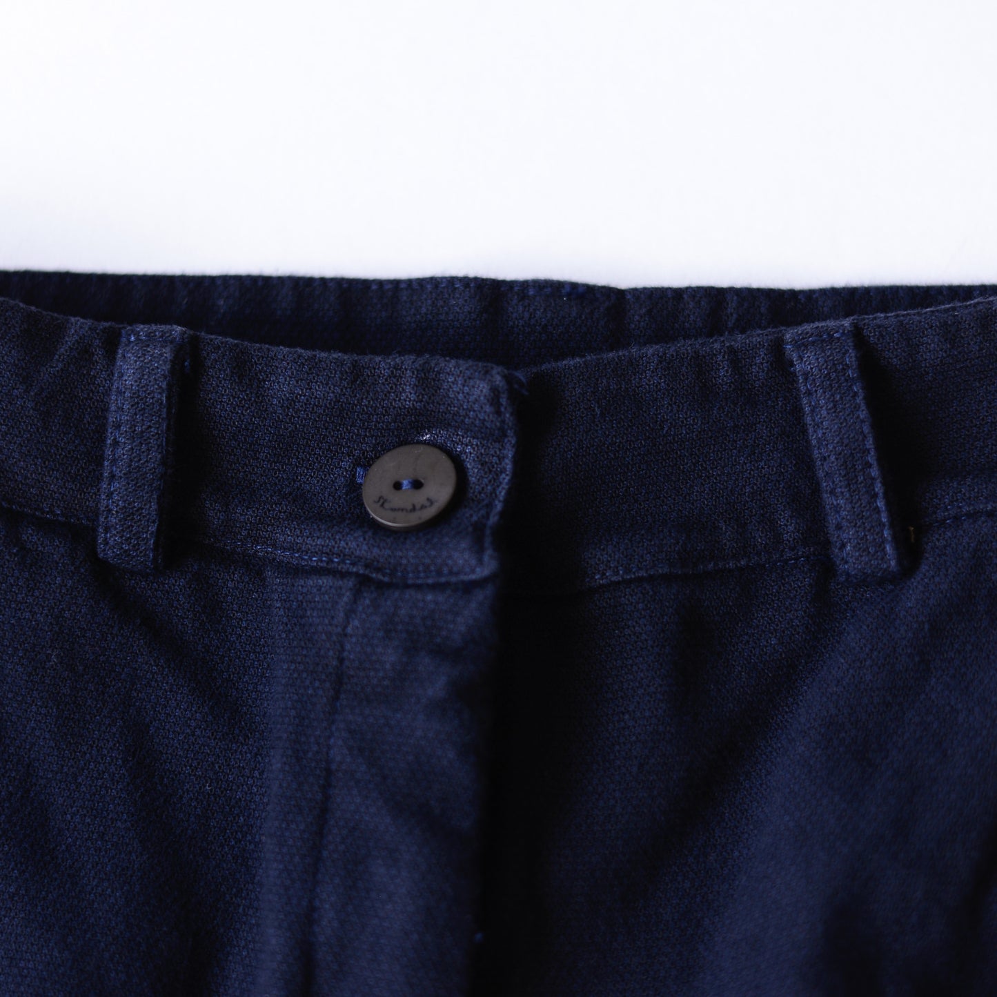 コットンワイドテーパードパンツ Black