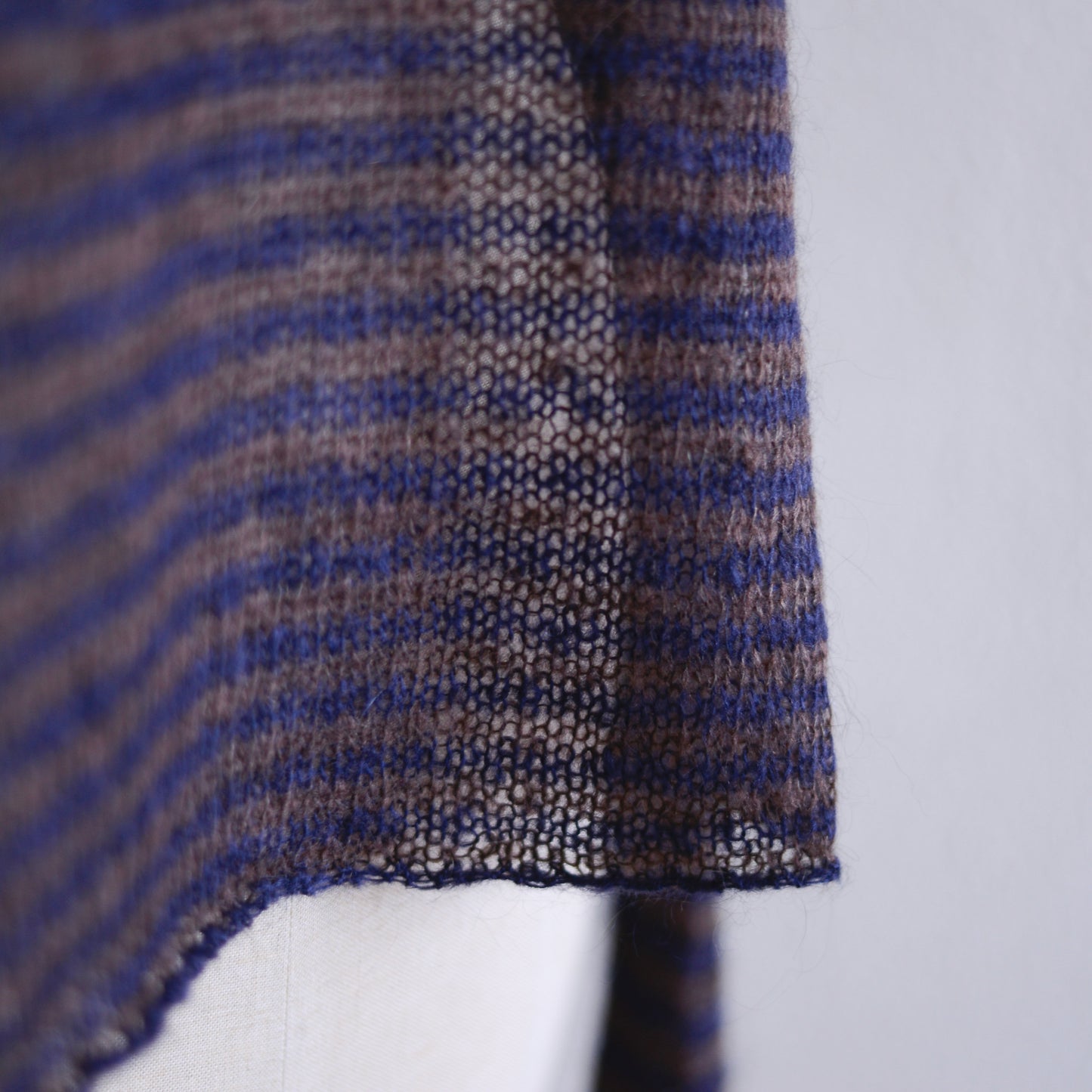 モヘアボートネックボーダーニット Brown × Black