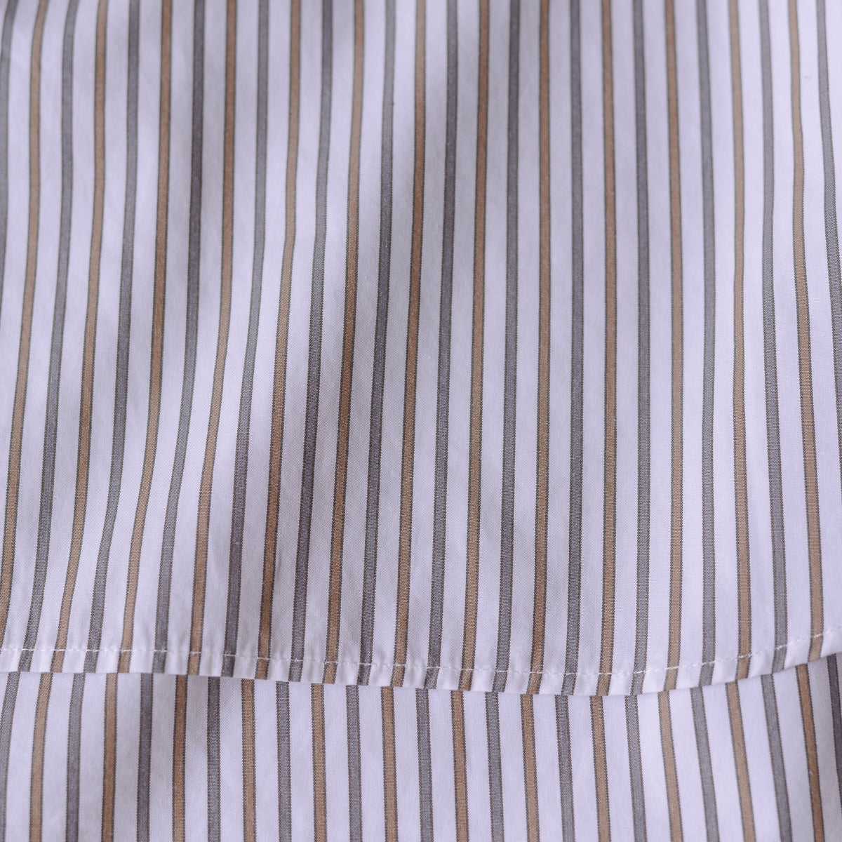 コットンワイドスプレッドカラーシャツ Off White × Khaki