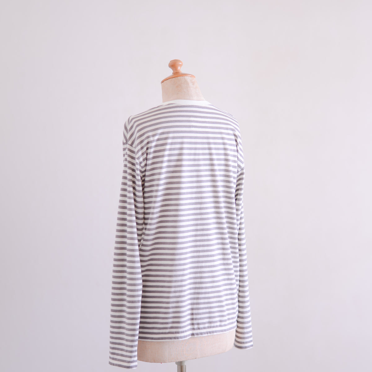 コットンウールボーダーT 生成×Gray