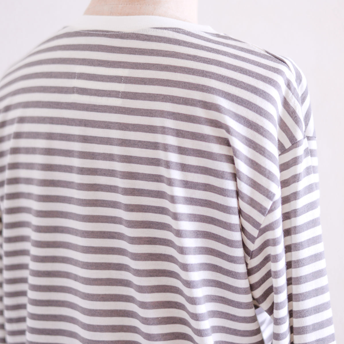 コットンウールボーダーT 生成×Gray