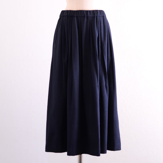 ウールイージーWタックスカート Black