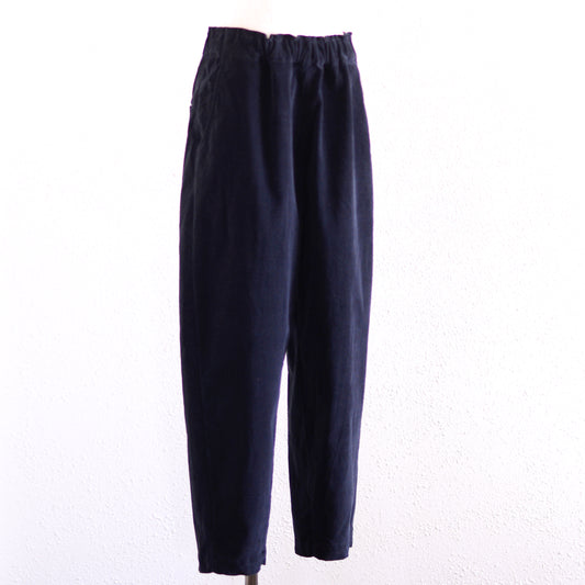 Brushed Cotton Curved Pants Black