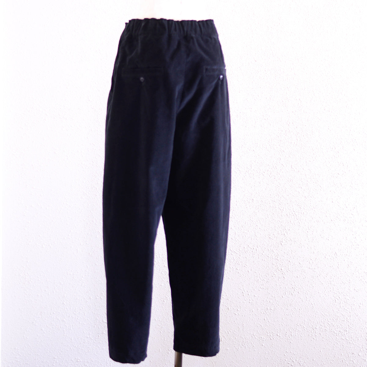 Brushed Cotton Curved Pants Black