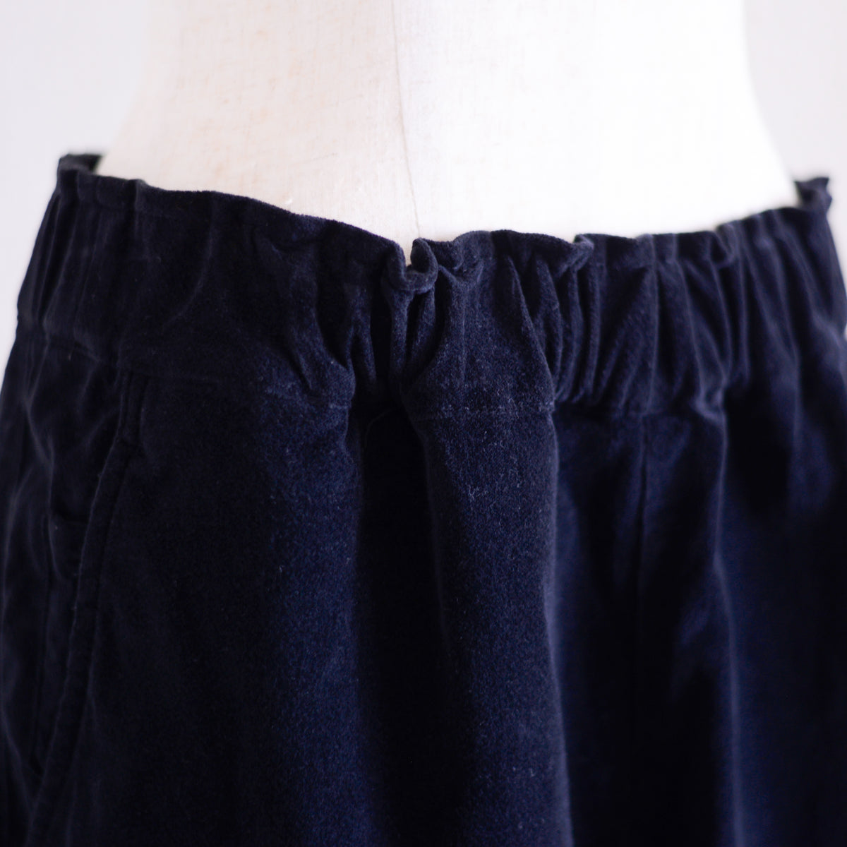 Brushed Cotton Curved Pants Black