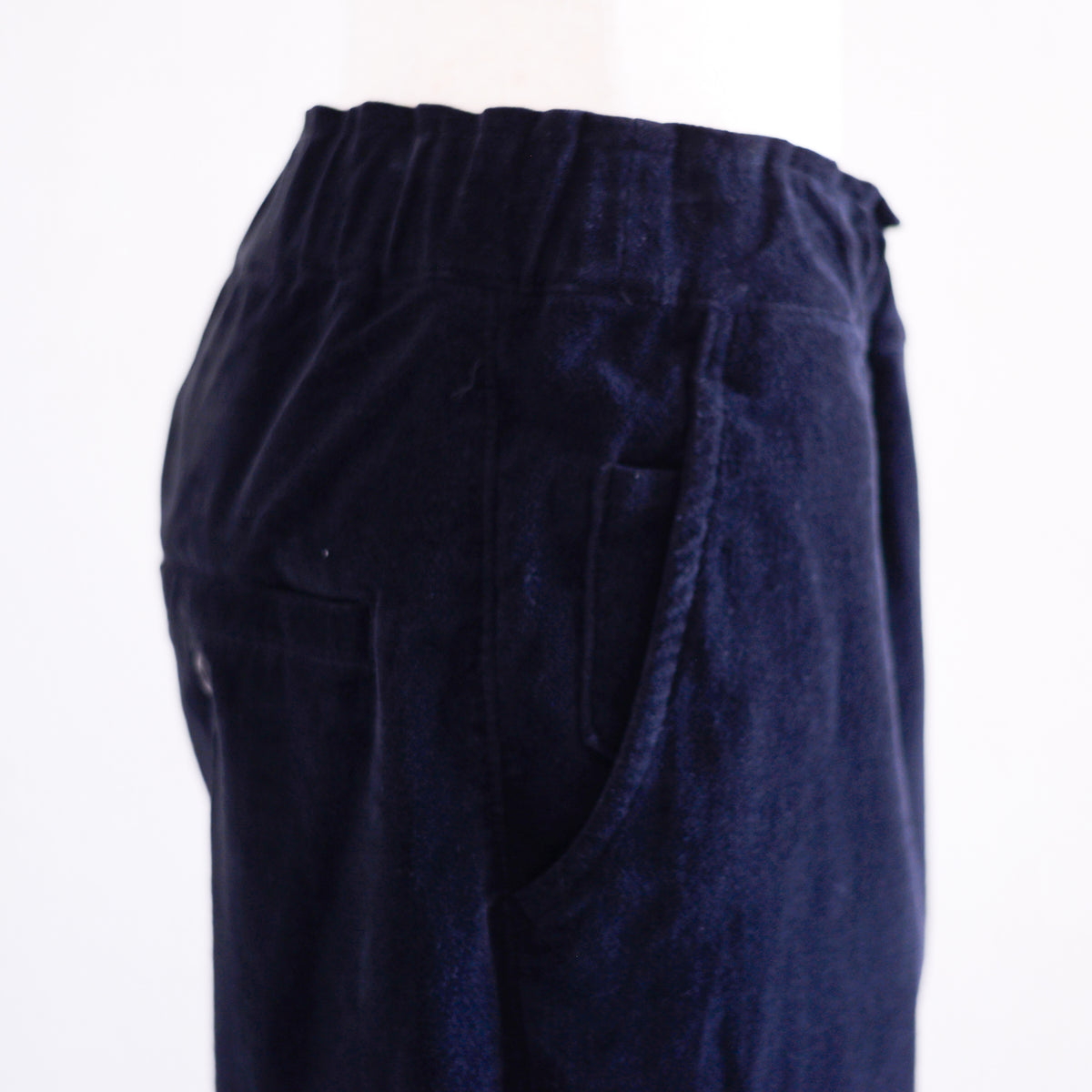 Brushed Cotton Curved Pants Black