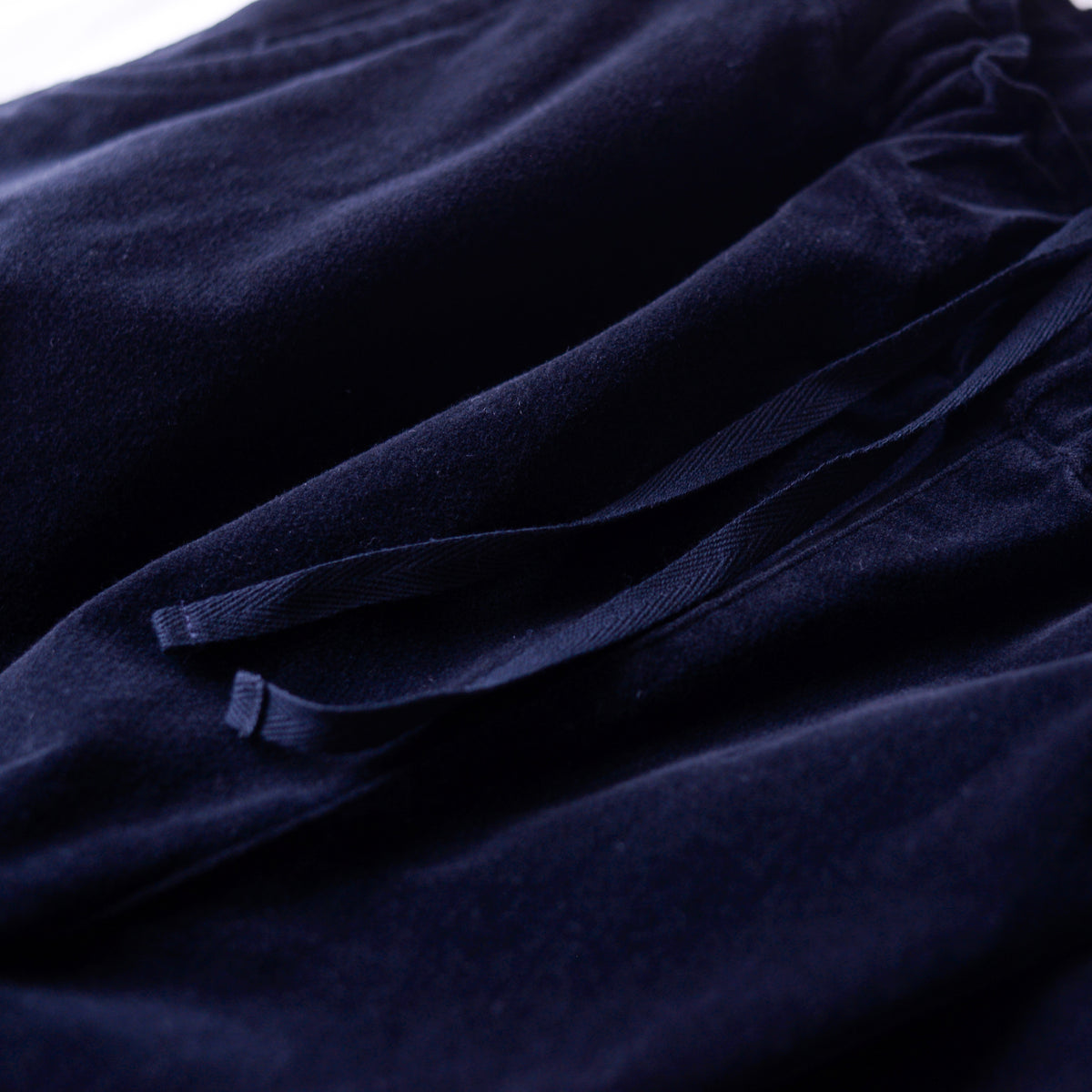 Brushed Cotton Curved Pants Black