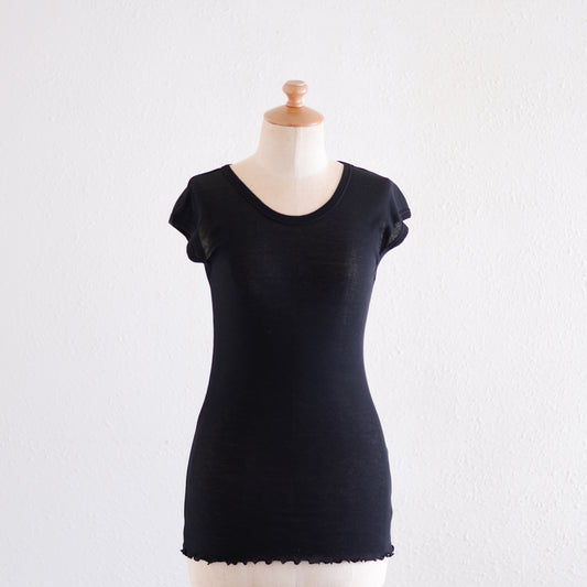 ストレッチコットンフレンチプルオーバー Black