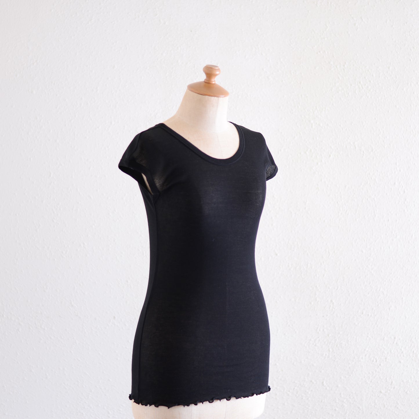 ストレッチコットンフレンチプルオーバー Black