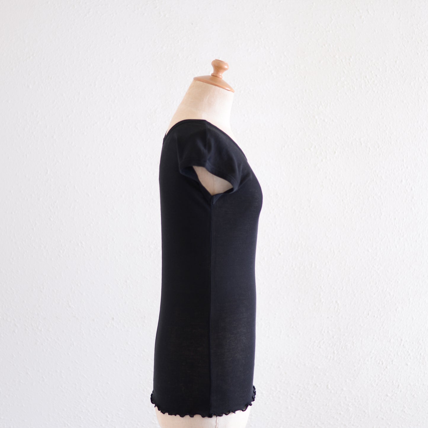 ストレッチコットンフレンチプルオーバー Black