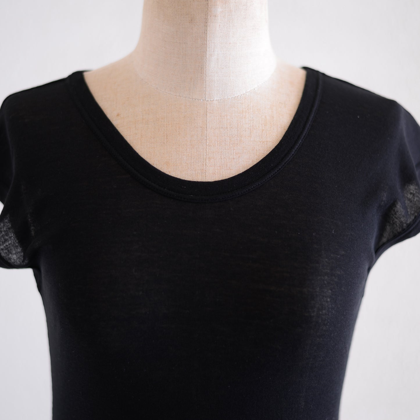 ストレッチコットンフレンチプルオーバー Black