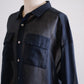 Cotton Flap Pocket Sheer Blouse in Black