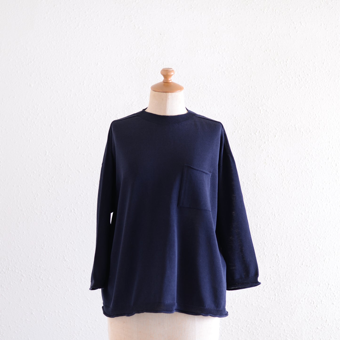 コットンホールガーメントポケットプルオーバーNavy