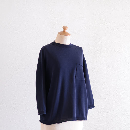 コットンホールガーメントポケットプルオーバーNavy