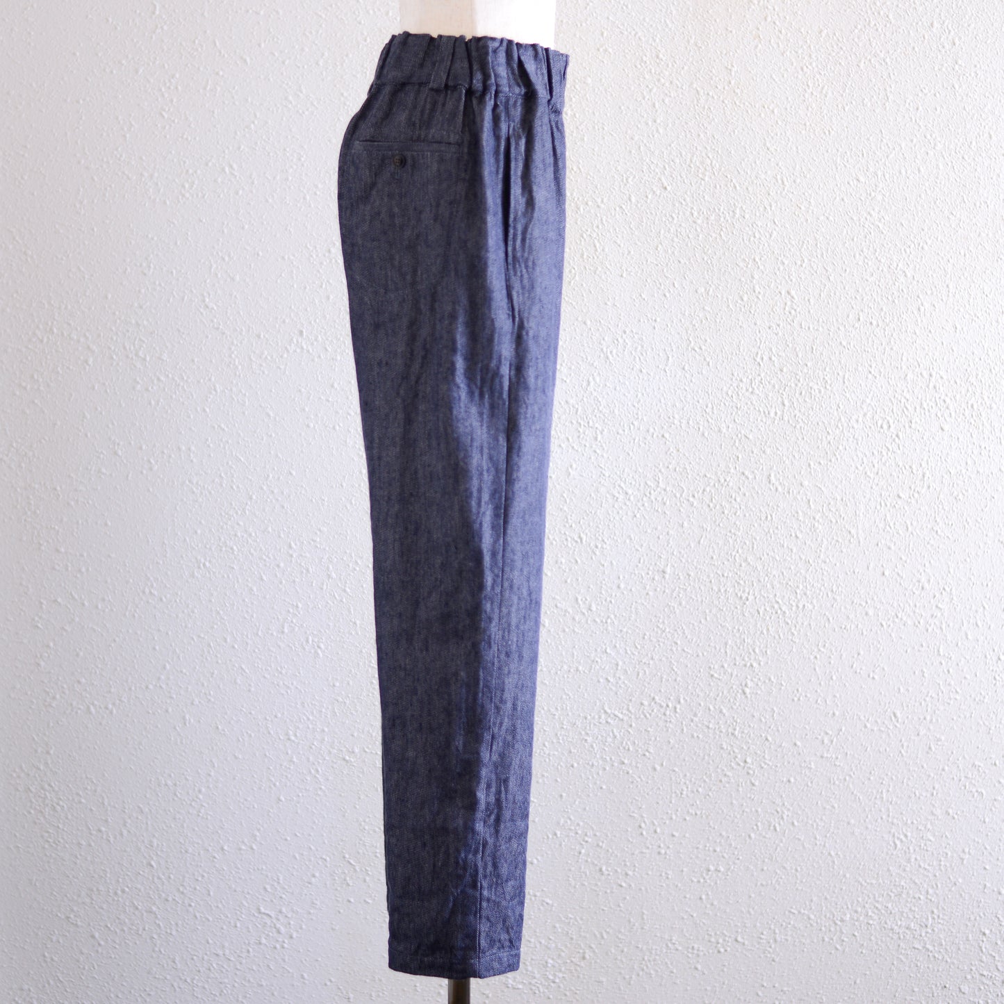 Linen cotton denim wide pants Indigo