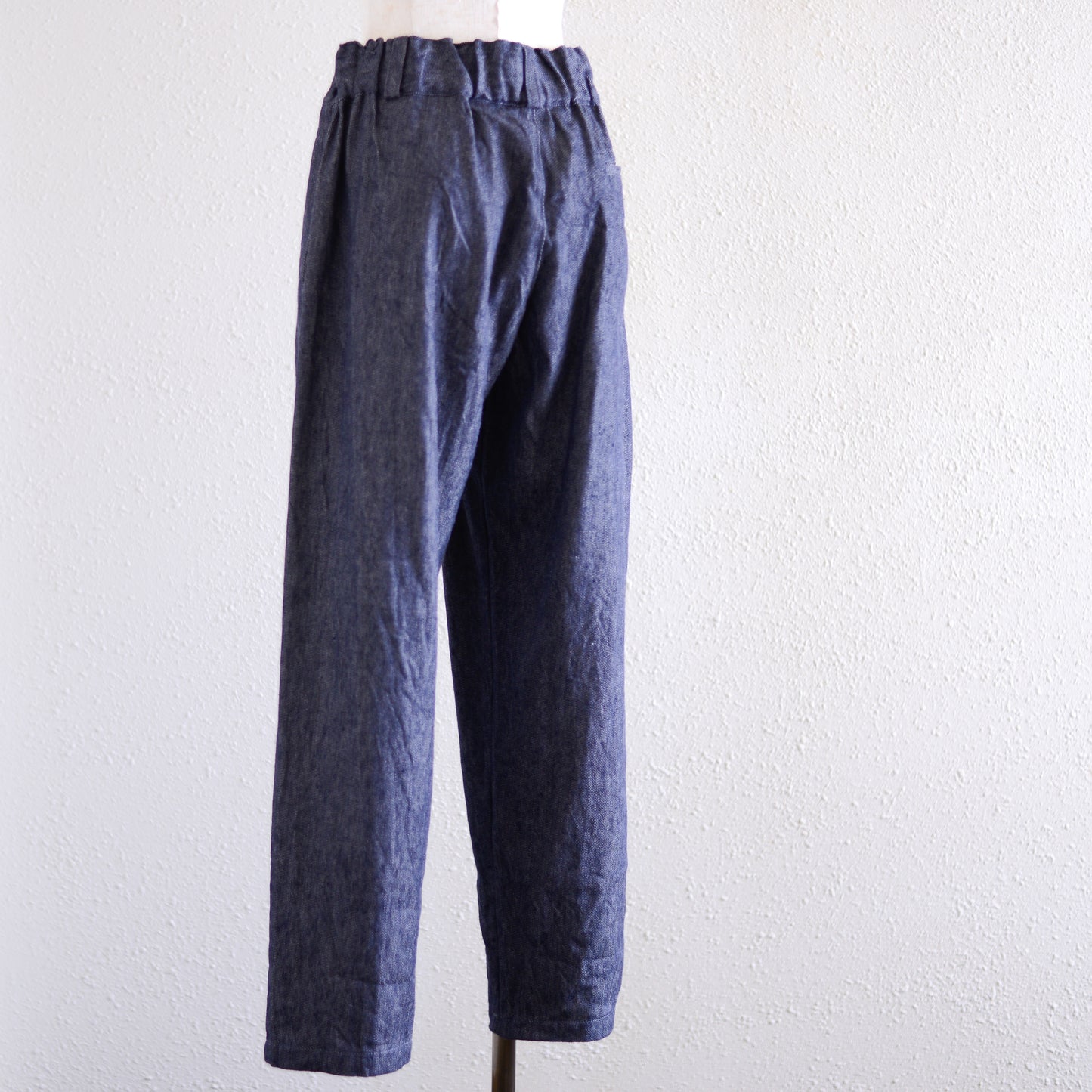 Linen cotton denim wide pants Indigo