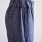 Linen cotton denim wide pants Indigo
