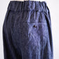 Linen cotton denim wide pants Indigo