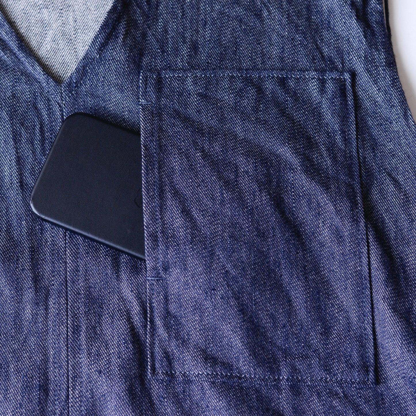 リネンコットンデニムベスト Indigo