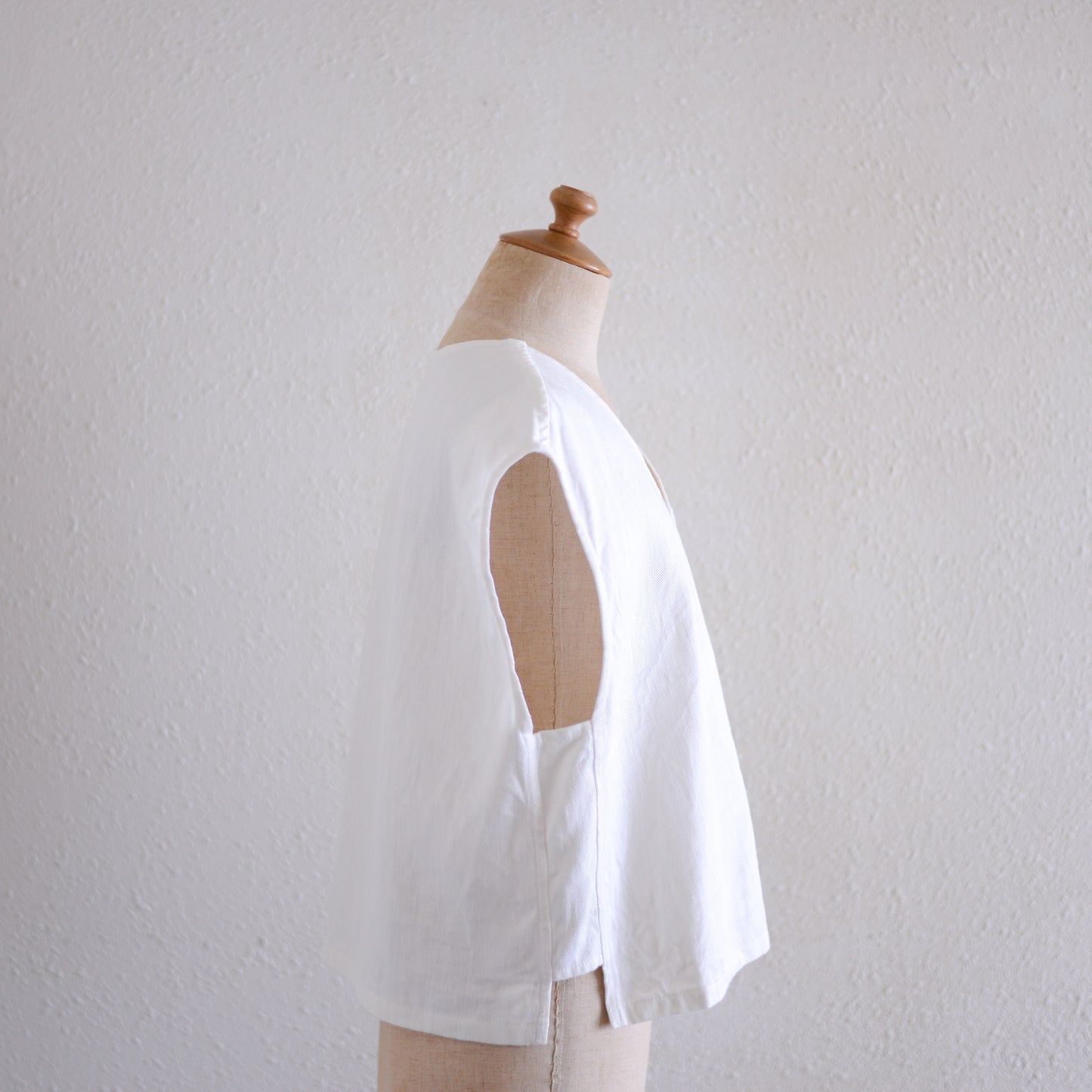 リネンコットンデニムベスト Off White