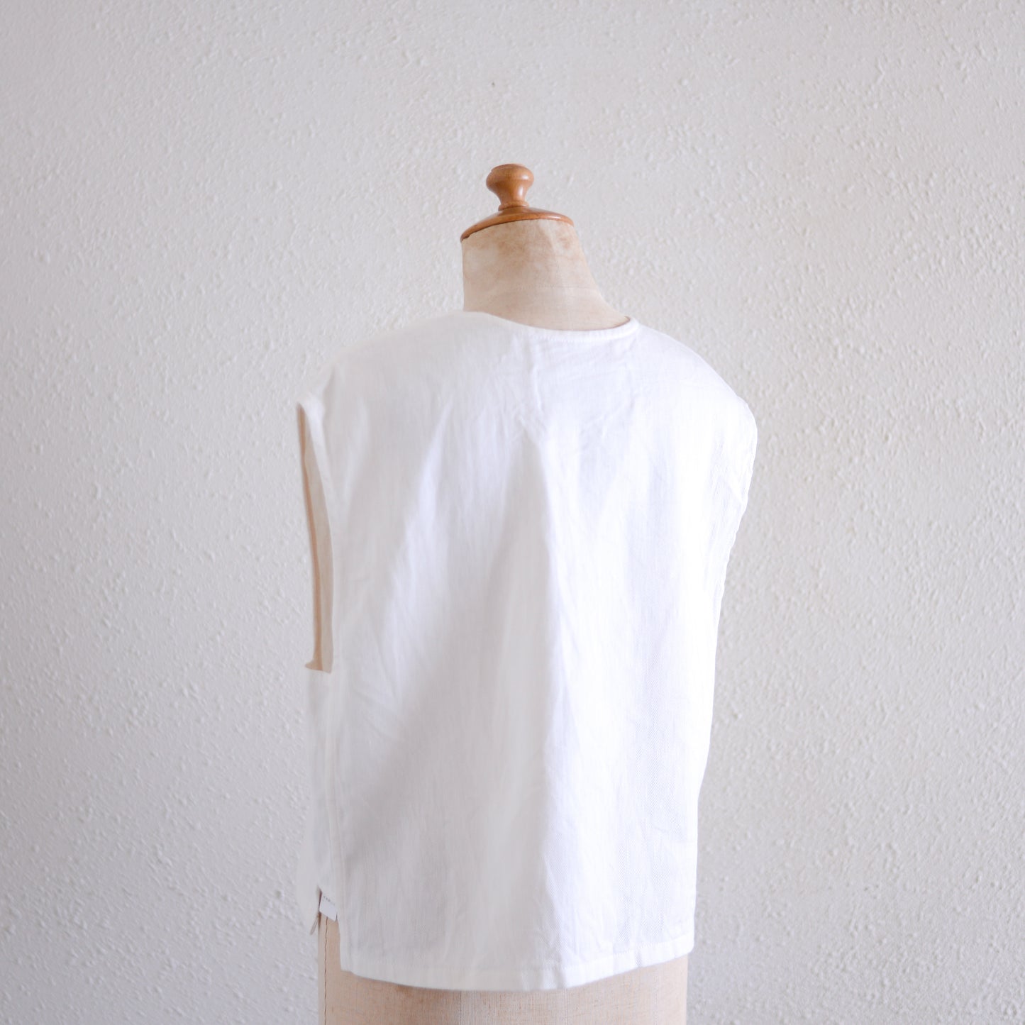 リネンコットンデニムベスト Off White