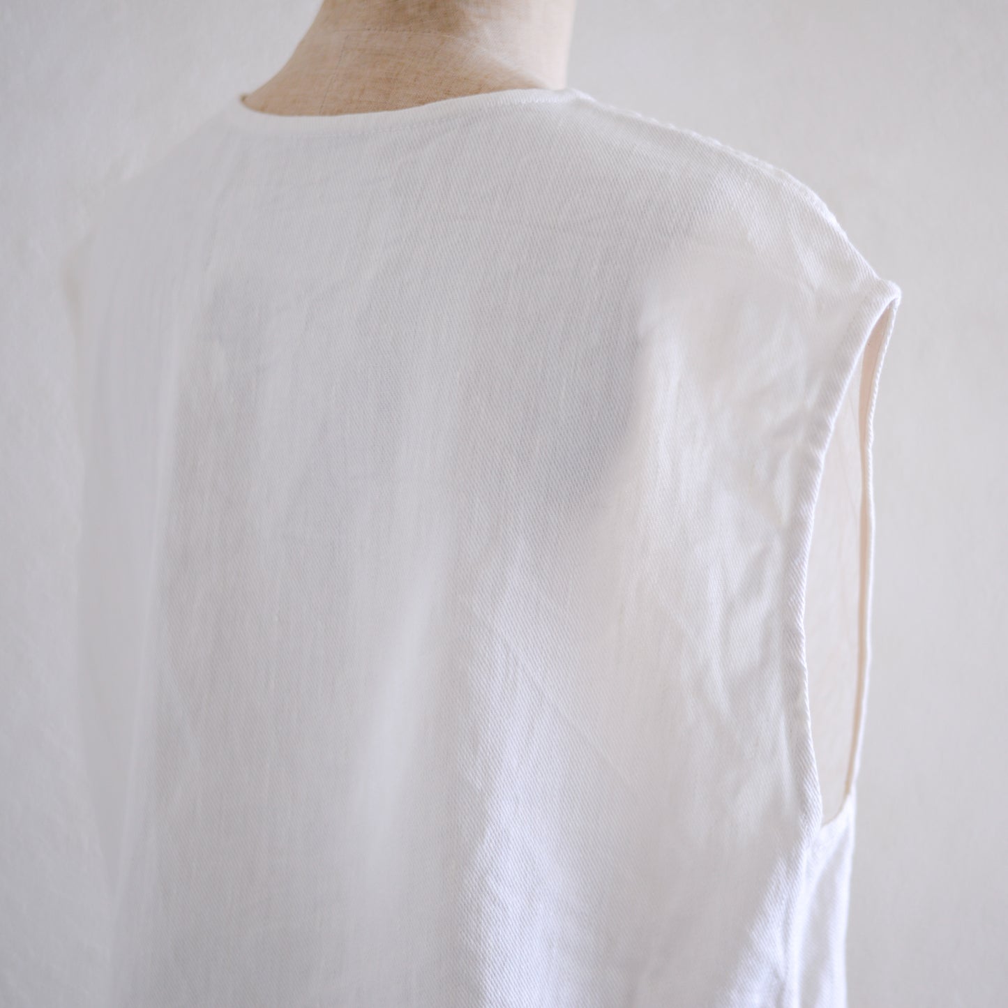リネンコットンデニムベスト Off White