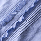 リネンラミータックフリルブラウス Blue