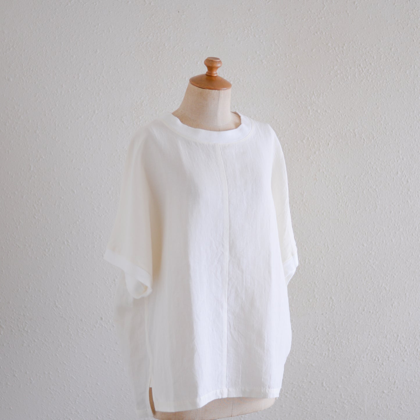 コットンリネン布帛Tシャツ Off White