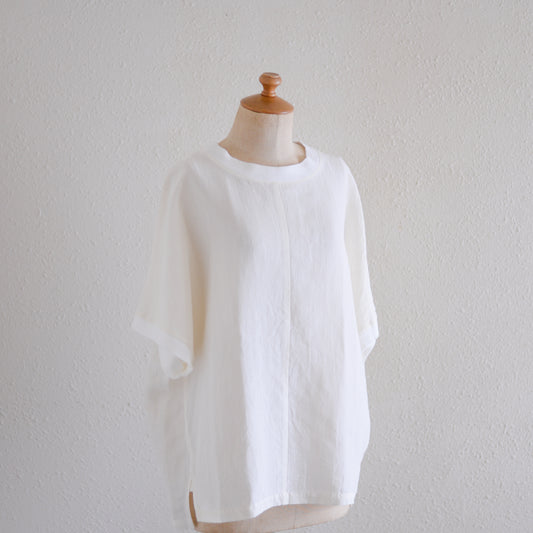 コットンリネン布帛Tシャツ Off White