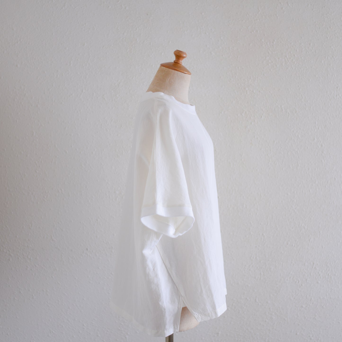 コットンリネン布帛Tシャツ Off White