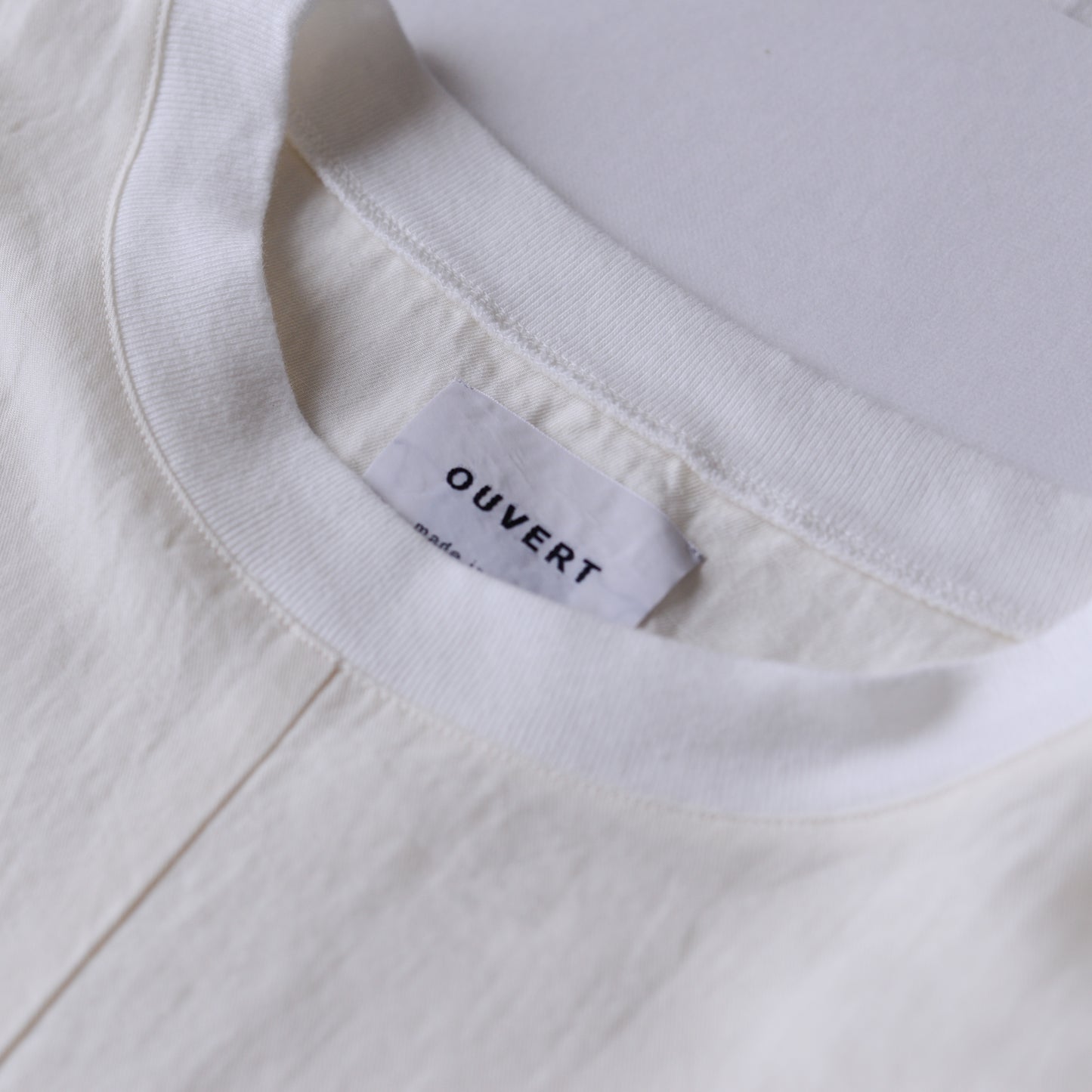 コットンリネン布帛Tシャツ Off White