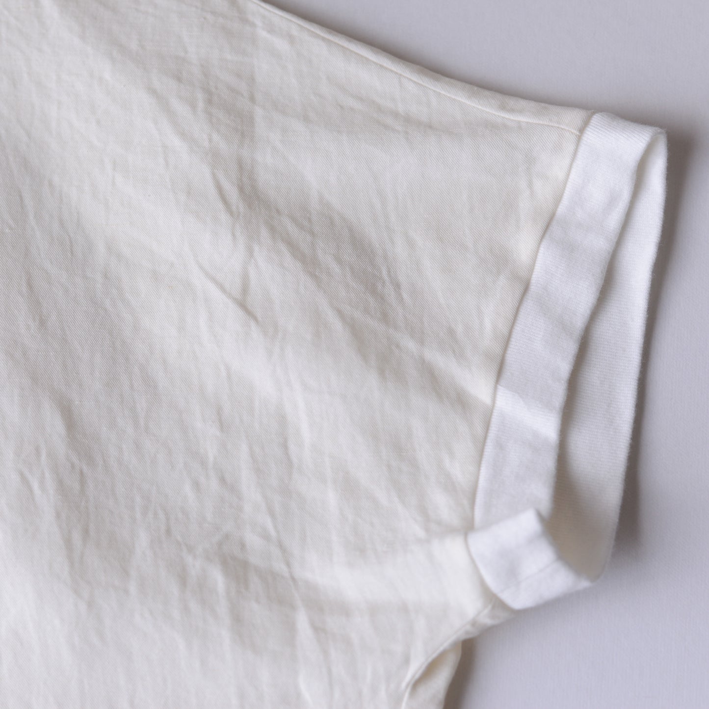 コットンリネン布帛Tシャツ Off White