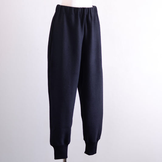 ウールナイロンリブヘムパンツ Black